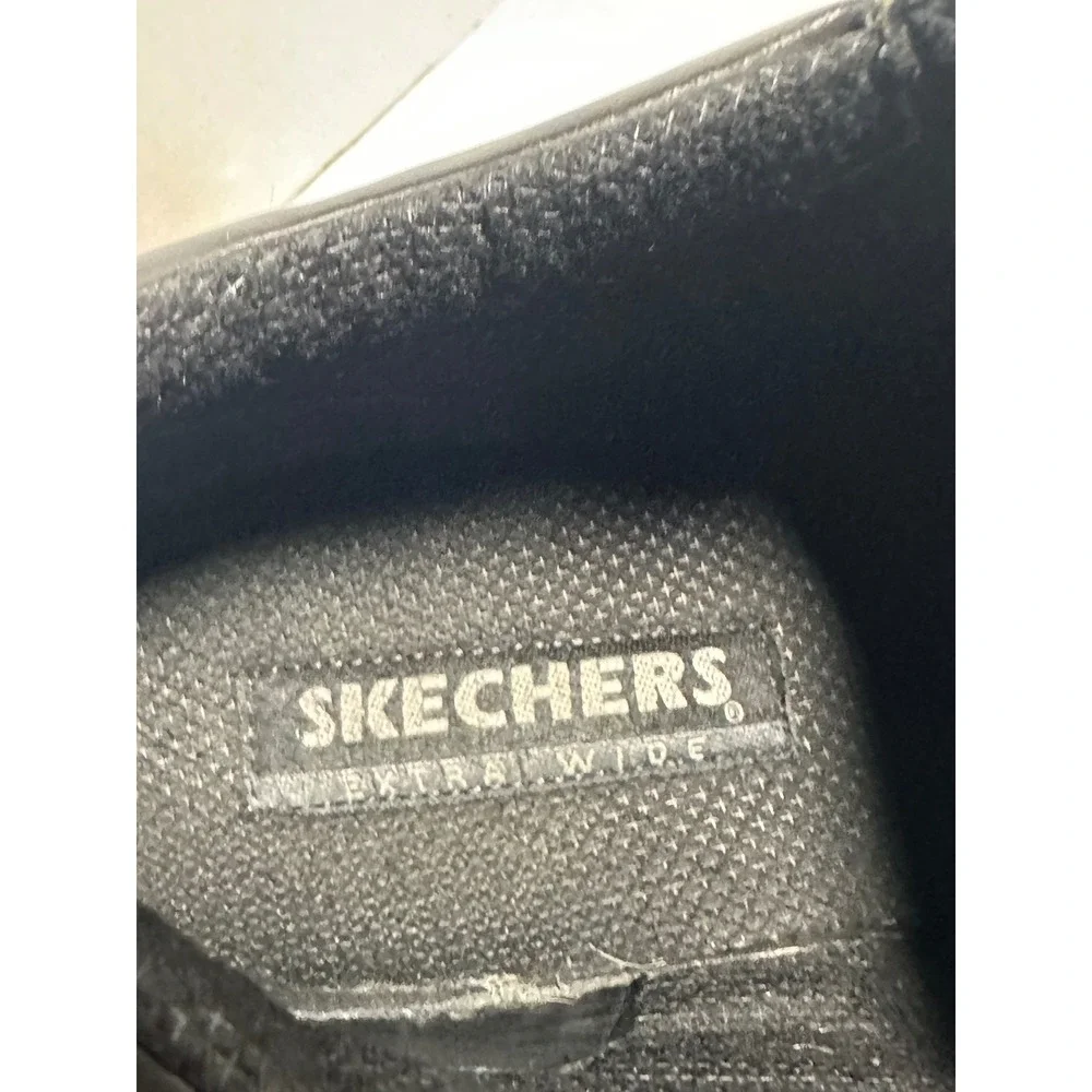 Skechers Mens Y2K Jammers4470EW Black Leather Extra Wide Fit Work Boots Size 9.5